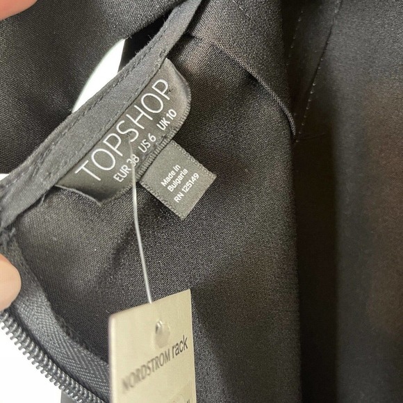 NWT Topshop Contrast Stitch Strapless Jumpsuit Black 6 - Picture 7 of 11